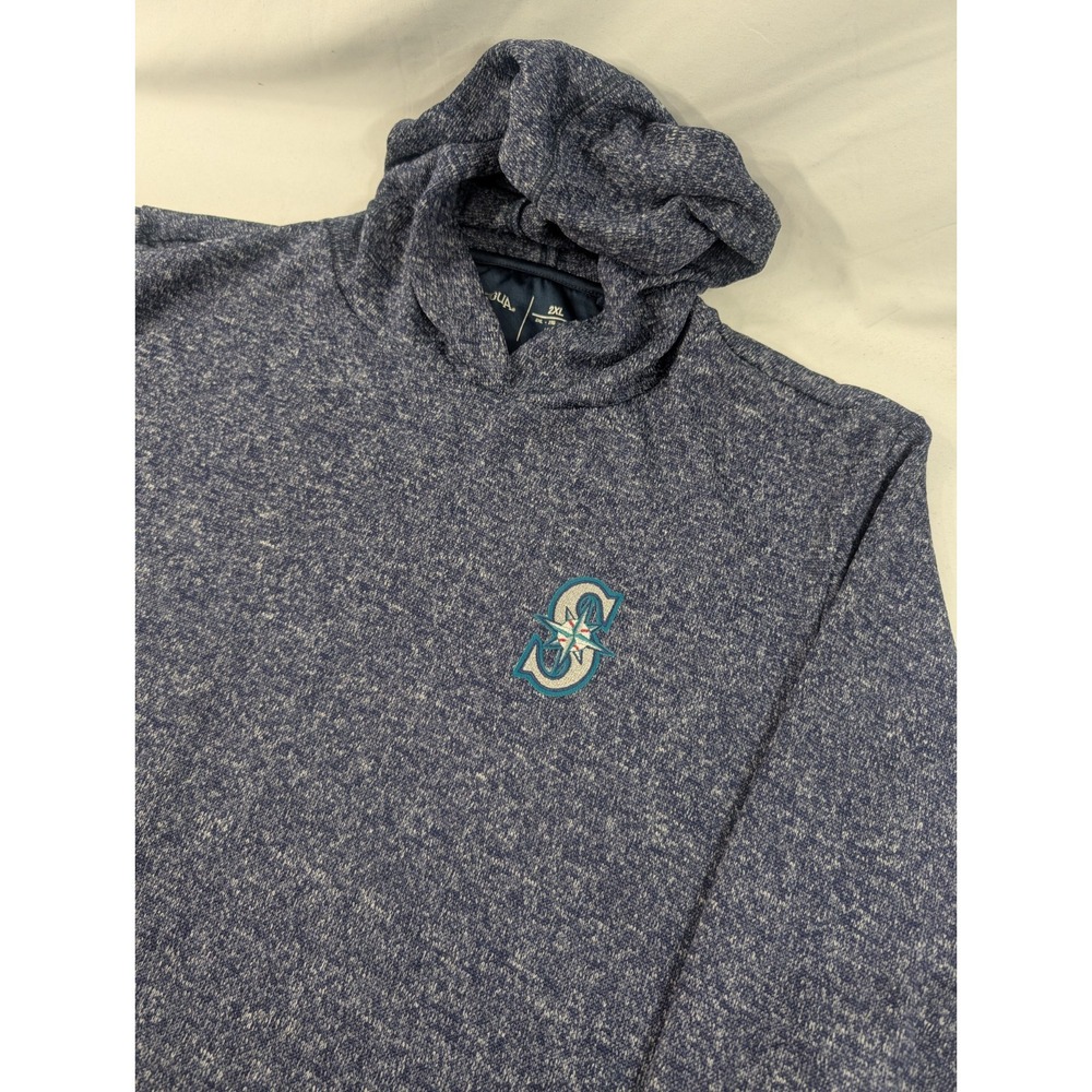 Seattle Mariners Mens XXL Antigua Hearhered Blue Hoodie Midweight Pullover